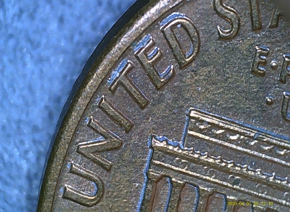 1992-P Lincoln Memorial Penny Split Plating Error Coin