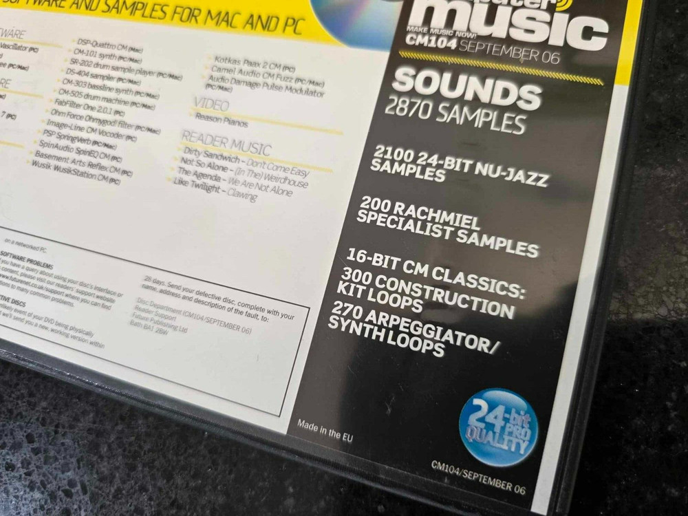 Computer Music CM104 Sep 06 Software and Sample Disc PC/Mac DVD Rom -GOSFORD