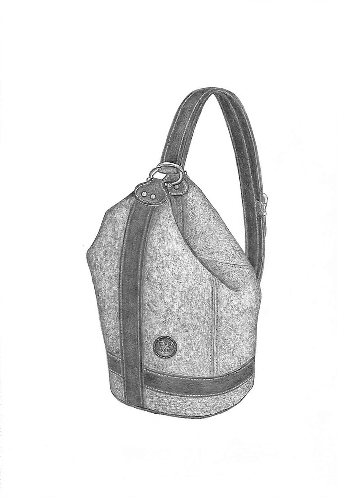 Capybara Shoulder Tote Graphite Drawing