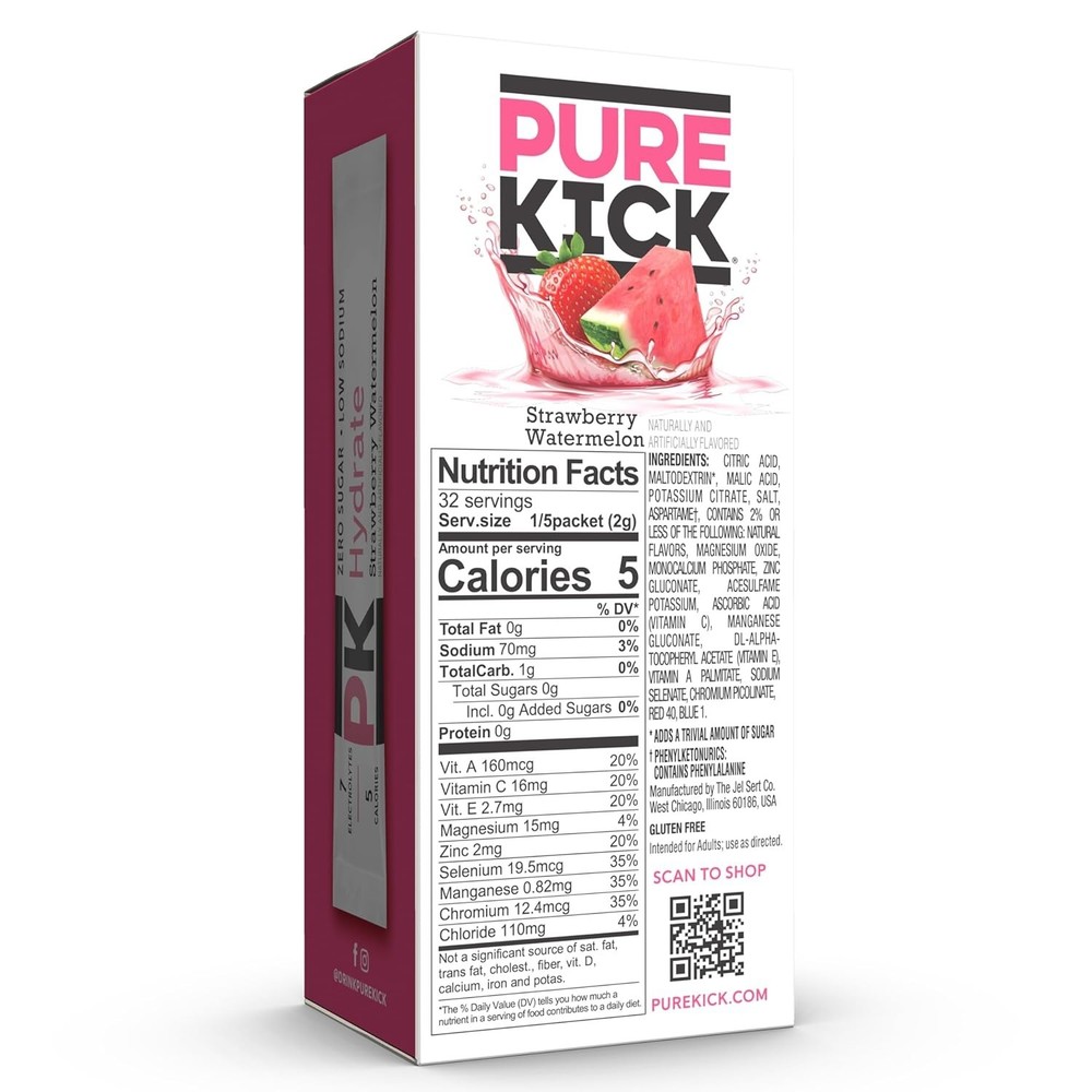 Pure Kick Hydration Pitcher Pack, Strawberry Watermelon, Includes 6 Packets, 1 B