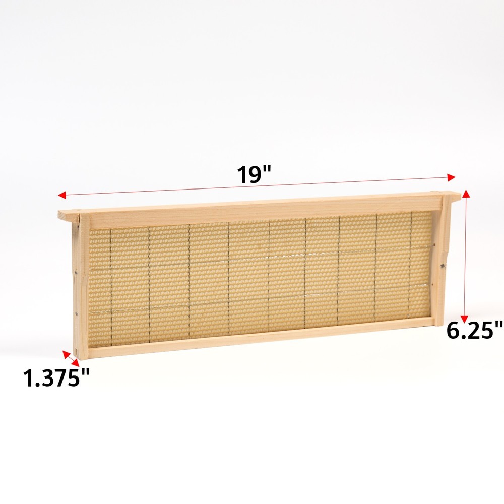 Beekeeping Beehive Frame, Wired Beeswax Foundation, Medium Assembled Amish Made