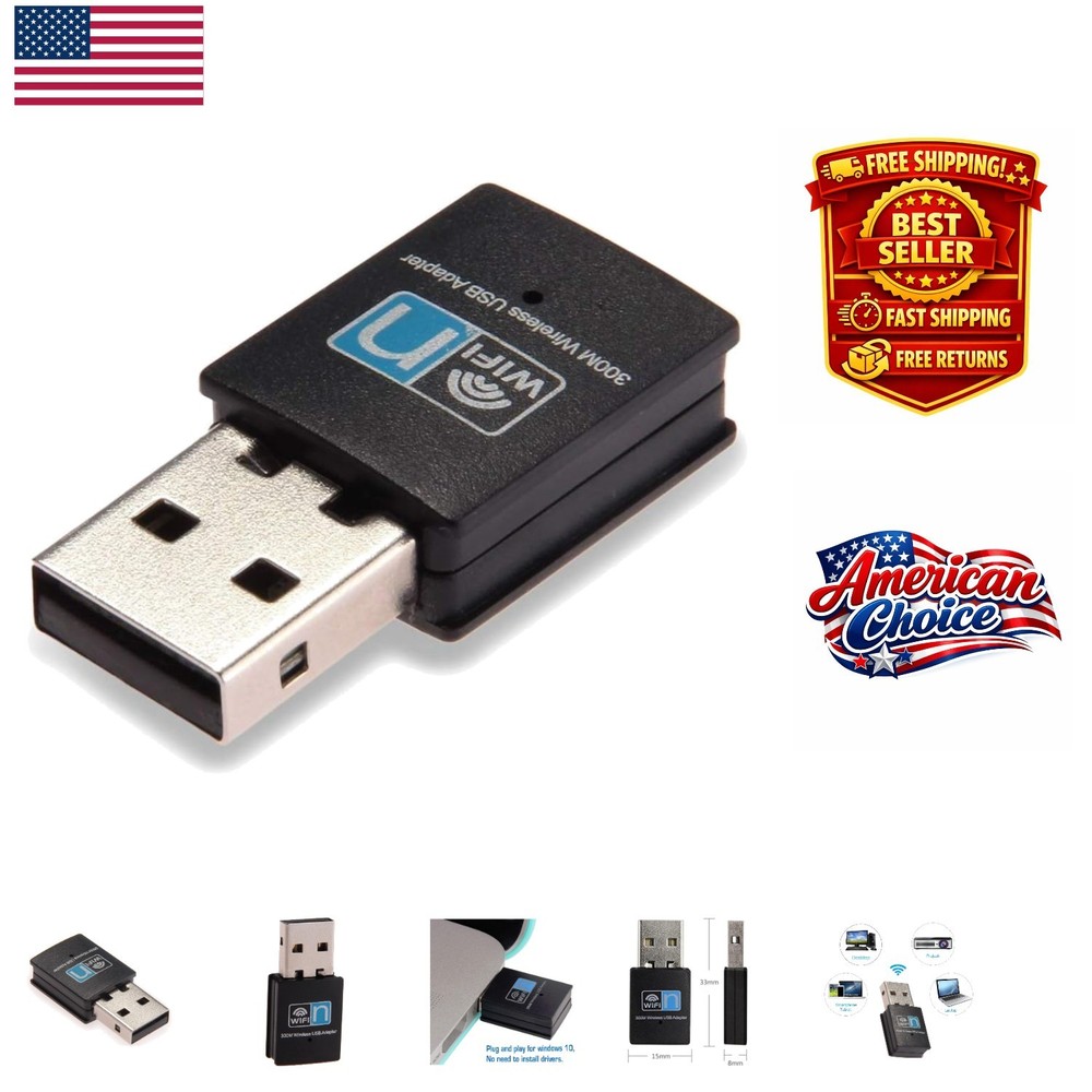 Versatile 300Mbps USB WiFi Adapter - Compatible with Multiple Operating Systems