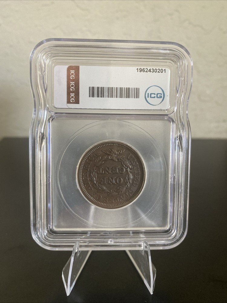 1844 1c AU50 Details