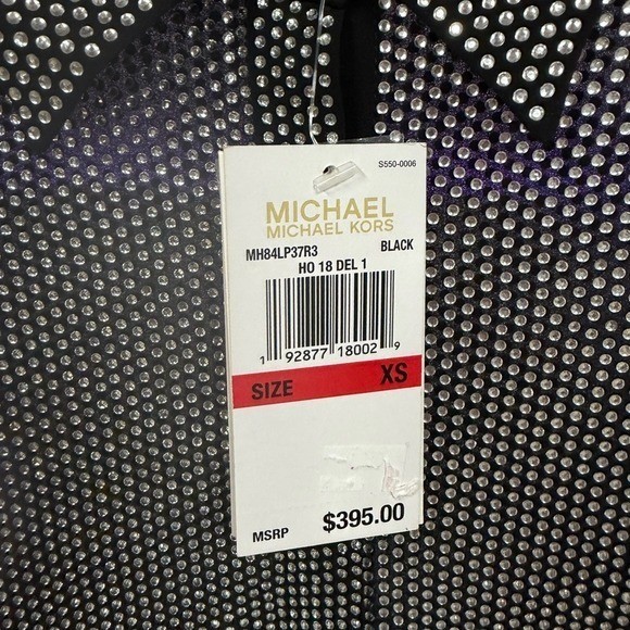 Michael Michael Kors Studded Black Jacket XS Rhinestone Embellished NWT