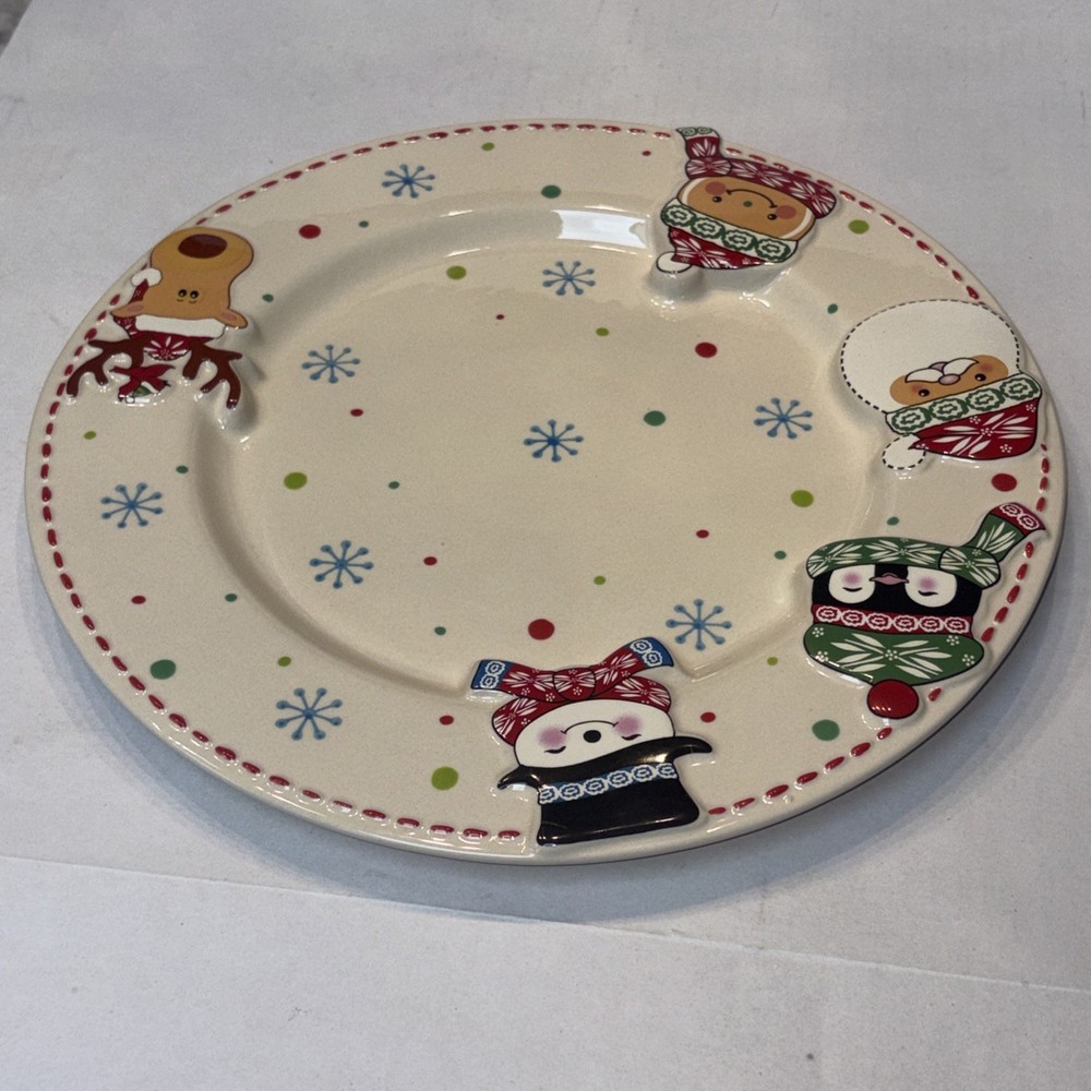 Temptations By Tara Winter Whimsy Christmas Serving Plate/Platter 13" Dinnerware