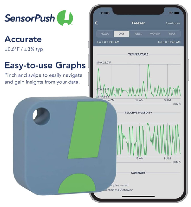 HT1 Smart Temp & Humidity Sensor – Bluetooth Thermometer/Hygrometer (1 Pack)