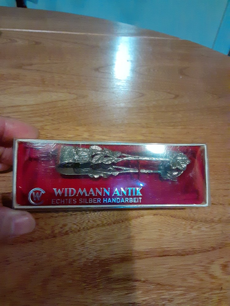 Widmann Antik 835 Silver Sugar Tong  Handmade In Box