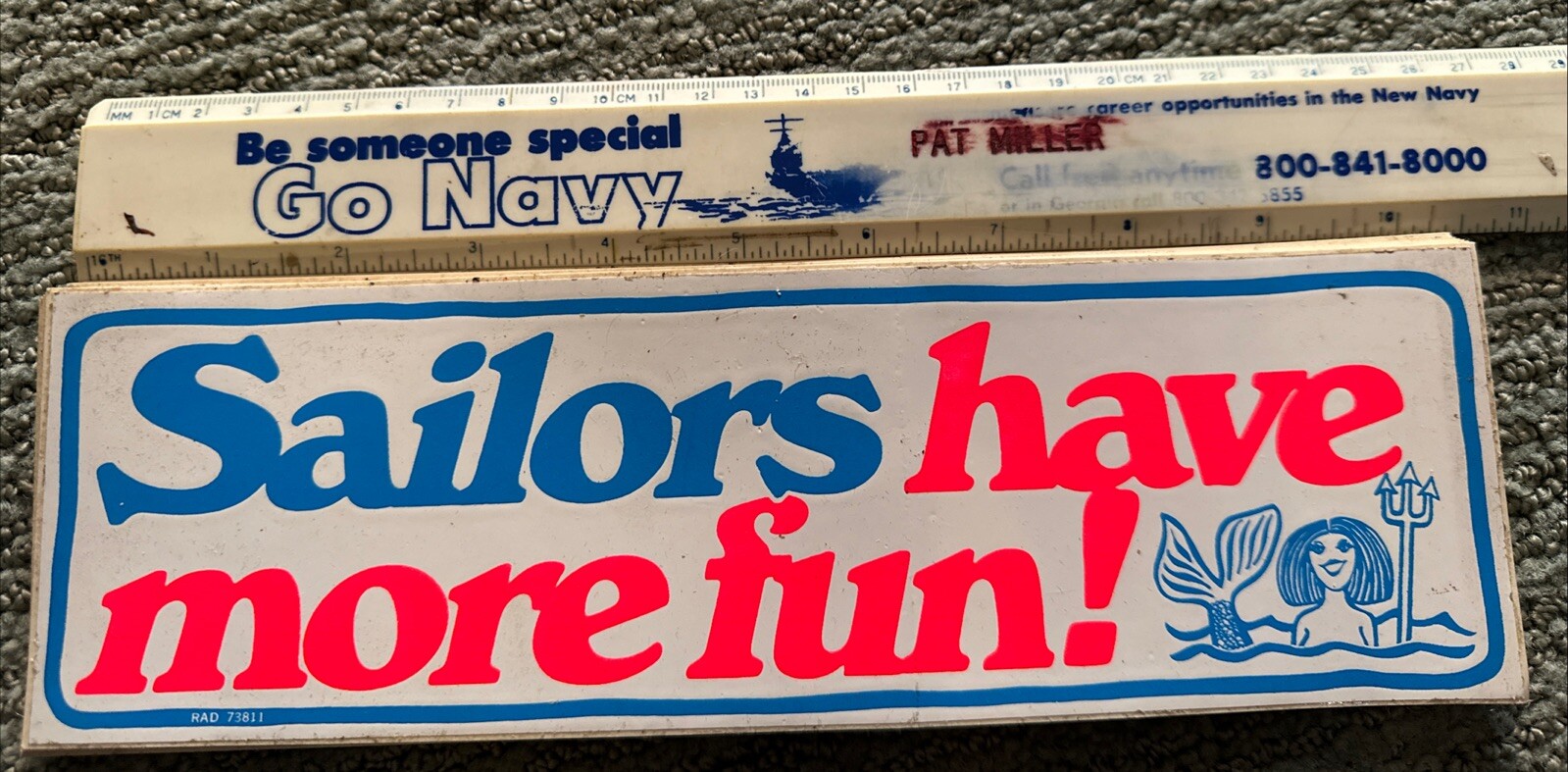 VINTAGE  Navy "Sailors Have More Fun!" Sailor Naval Mermaid Bumber Sticker Humor