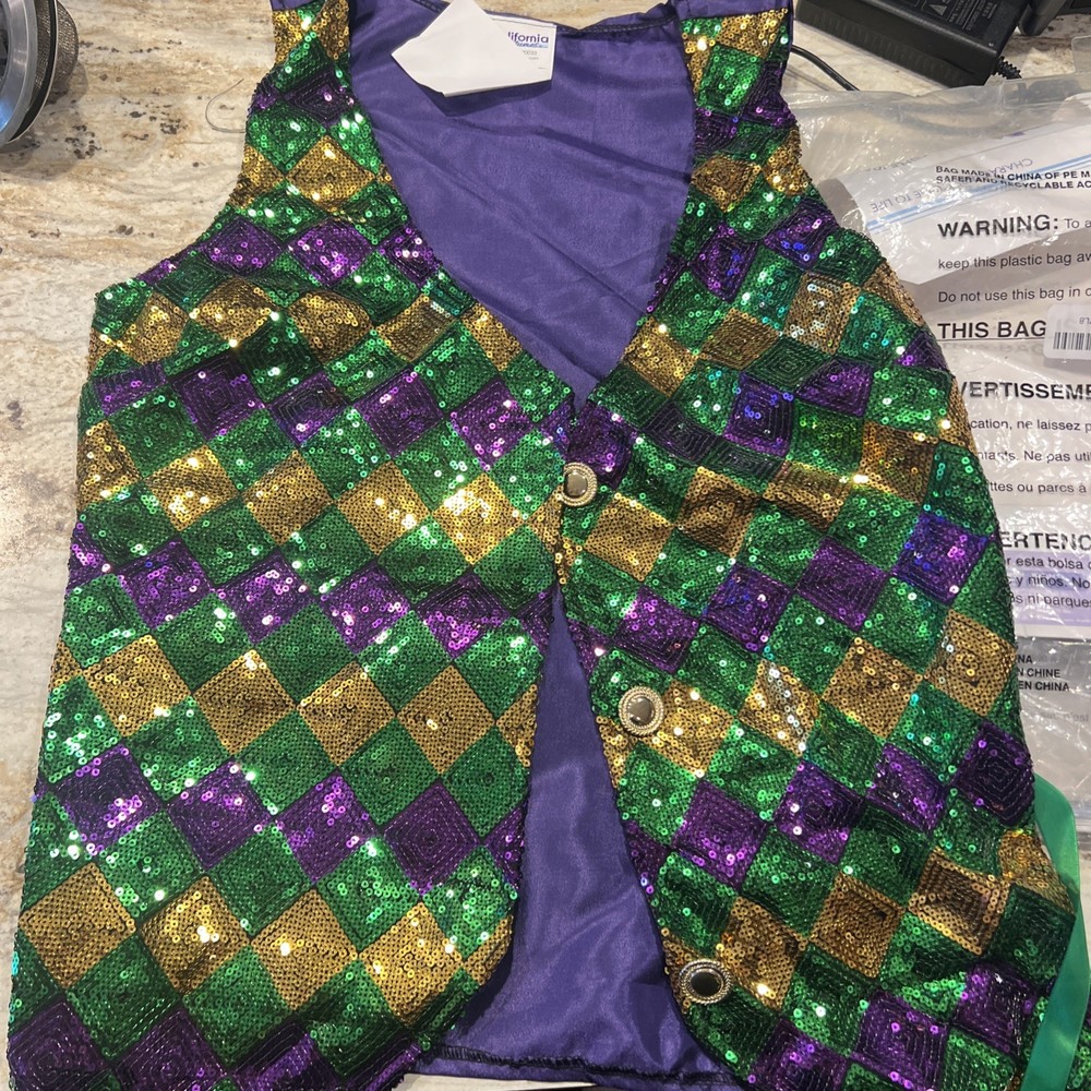 Women's Sequin Carnival Vest Set