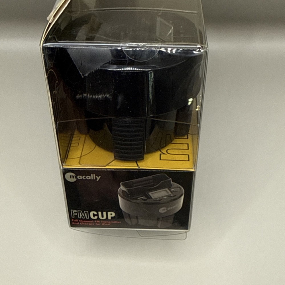 Macally FM CUP FM Transmitter Charger LCD Screen Hands Free for iPod Models