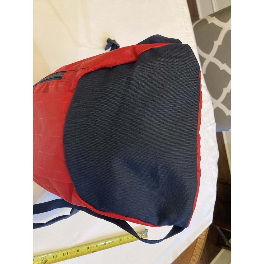 Ozark Trail Red Navy Blue Geometric Pattern Small Hiking Daypack Backpack