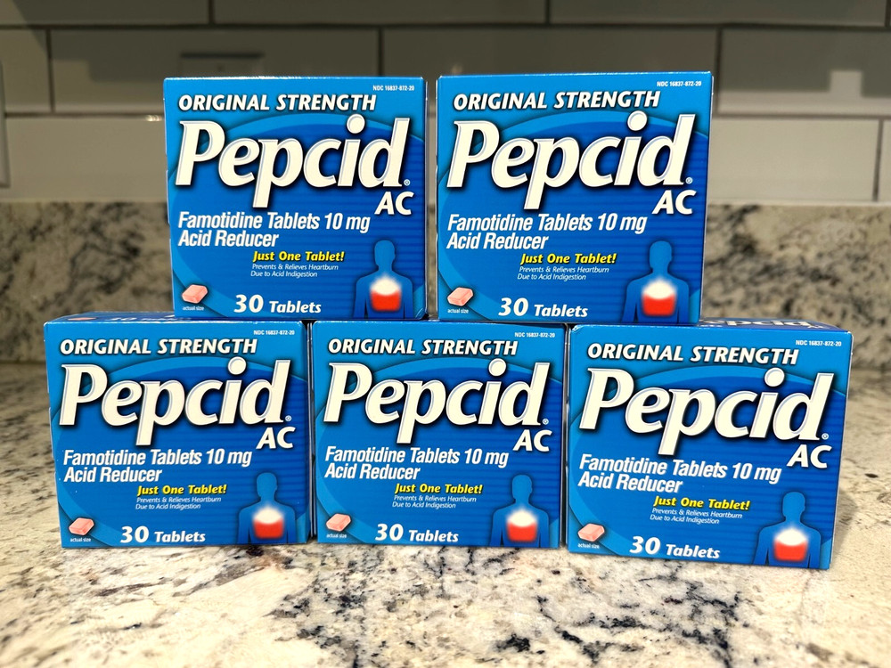 5 Pack PEPCID AC Original Strength Acid Reducer 10mg 30 Tablets EXP. 01/2027