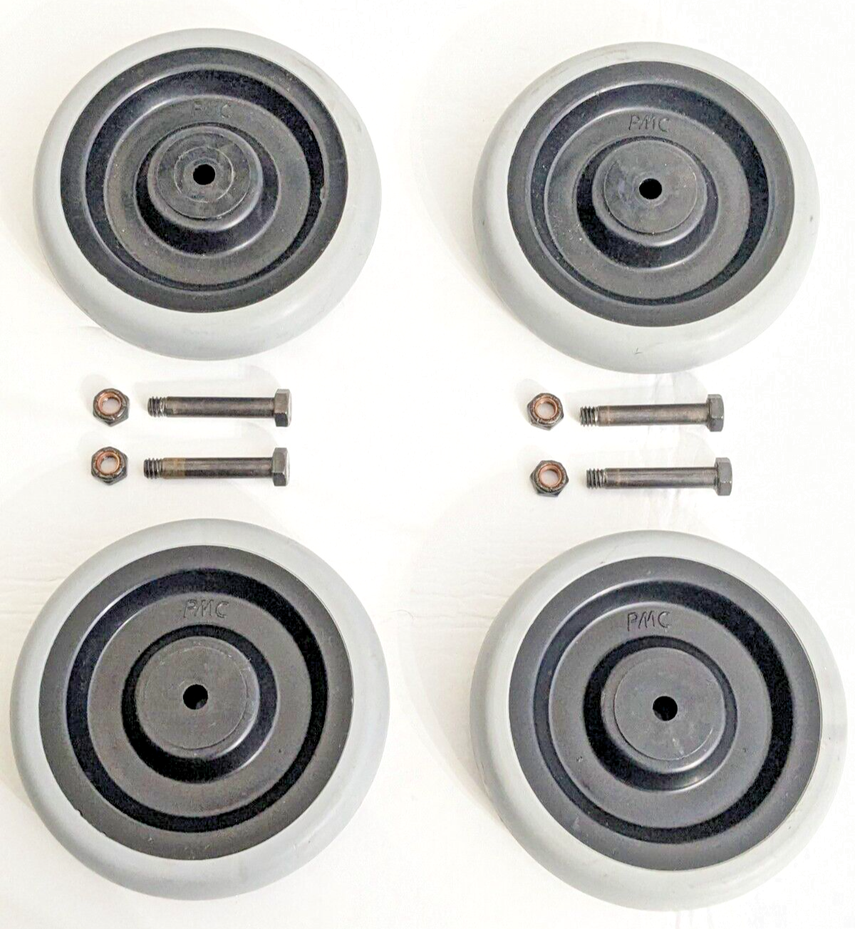 Set of 4 wheels | 5" Diameter wheels for Shopping Cart | Nuts and Bolts included