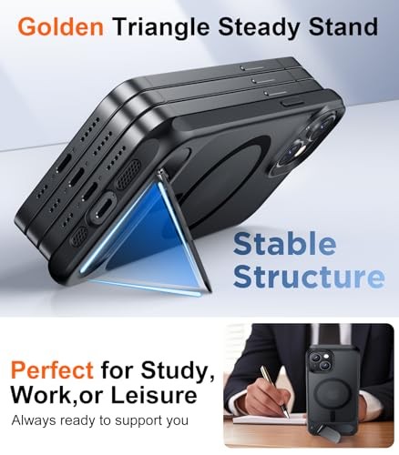 Compatible with iPhone 14 Case/iPhone 13 Case,[Built-in Invisible Black