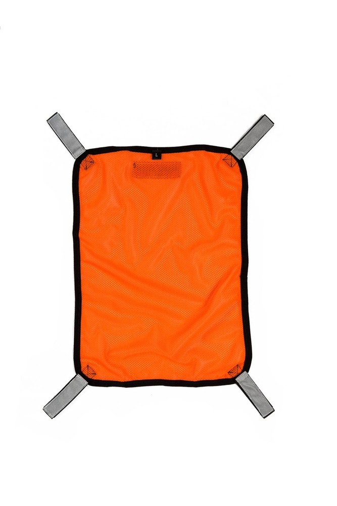 Blaze Orange Mesh Safety Panel with Reflective Strips - Lightweight High Visi...