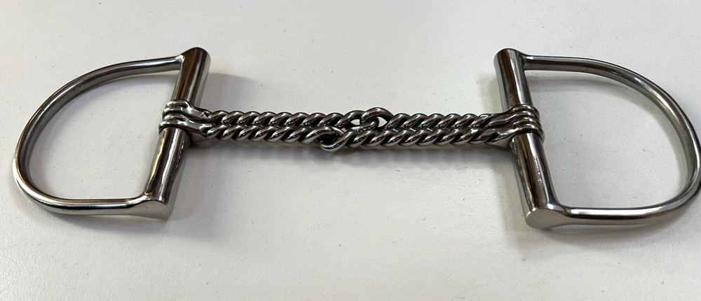 Double Twisted Dee Snaffle "W" D-Ring Offset Wire English Bit Horse 5"