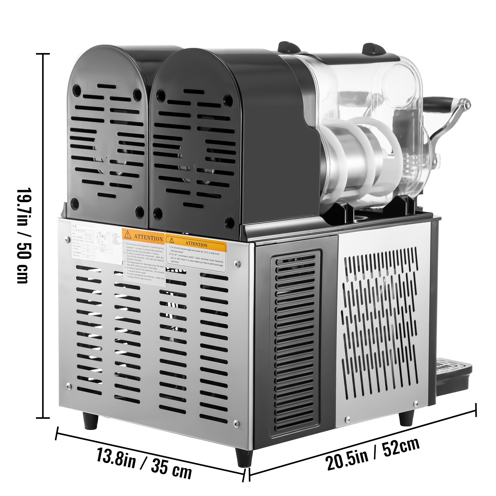 6L Commercial Slushy Machine 3L x 2 Smoothie Maker Slush Machine 2 x 0.79 Gal