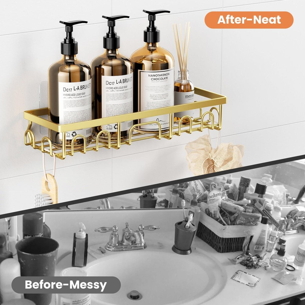 Shower Caddy, 3 Pack Shower Shelves for Inside Bathroom, Rustproof Adhesive B...