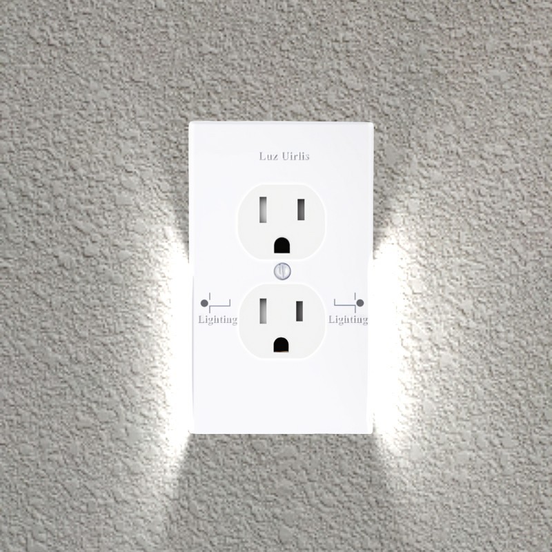 4Pack Wall Outlet Plate LED Night Light Sensor Inductive No Wire/Battery Needed
