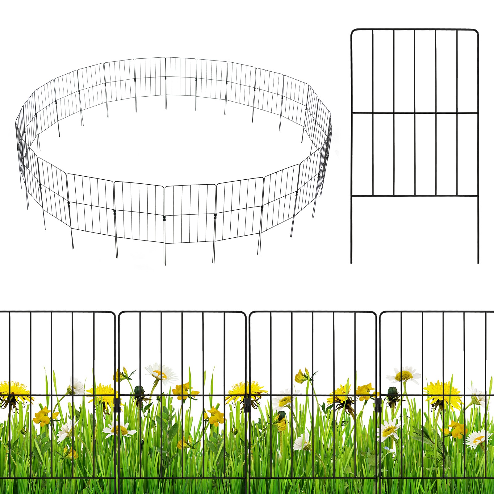 25 Pack Decorative Garden Fence Garden Animal Barrier Fence