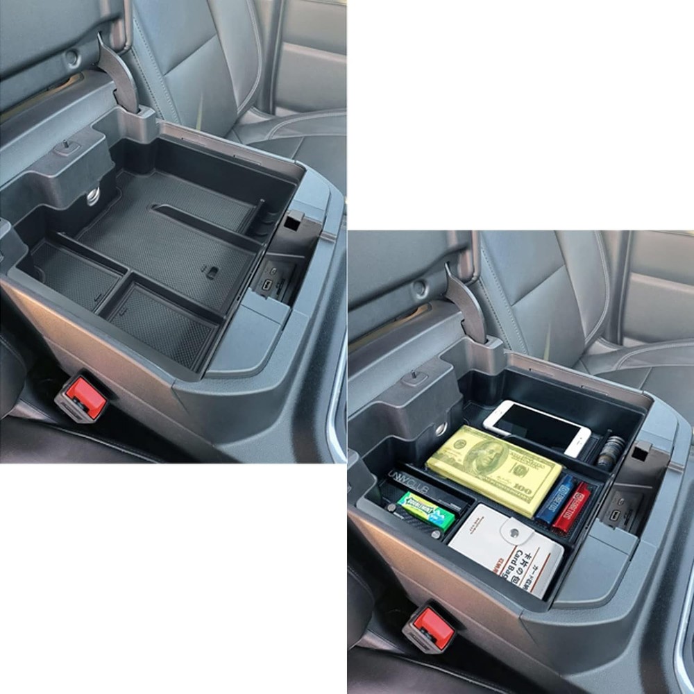 Full Size Center Console Organizer Tray Compatible with 2019-2022 Chevy Silverad