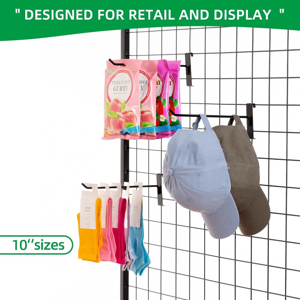 10Inch Gridwall Hooks Grid Panel Hanging Hooks for Retail Home and Workspace ...