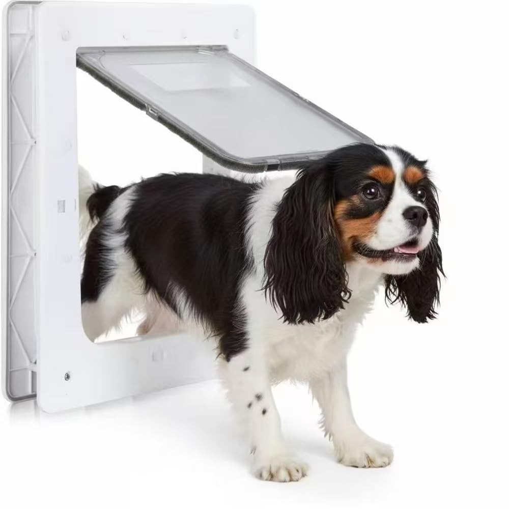 Weatherproof Plastic Pet Door for Cats & Small Dogs with Secure Locking Panel