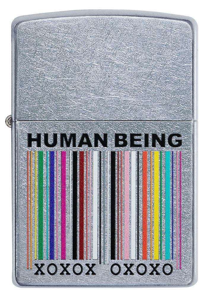 Zippo Windproof Lighter With Rainbow Human Being Bar Code, 49578, New In Box