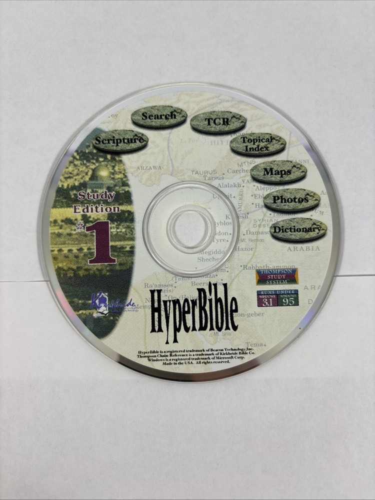 Study Edition 1  Hyper Bible Online Resource CD-ROM Scripture, Maps, etc