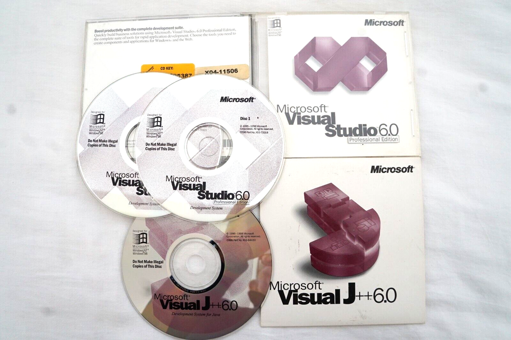Microsoft Visual Studio Professional 6.0 6 PRO FULL VERSION Windows BASIC C++ J