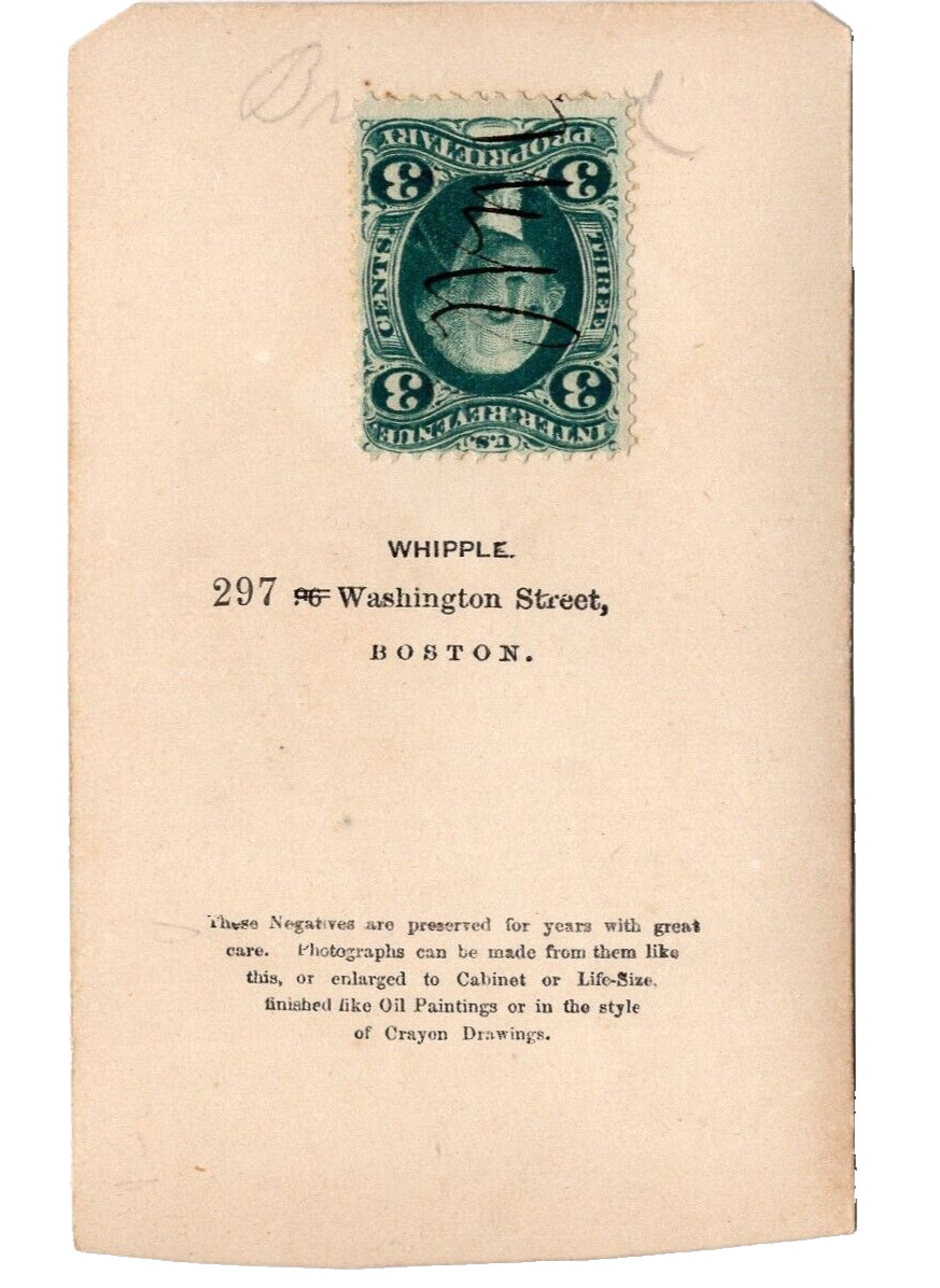 BOSTON Civil War Union Military Man Goatee Rev Stamp over ID CDV by WHIPPLE