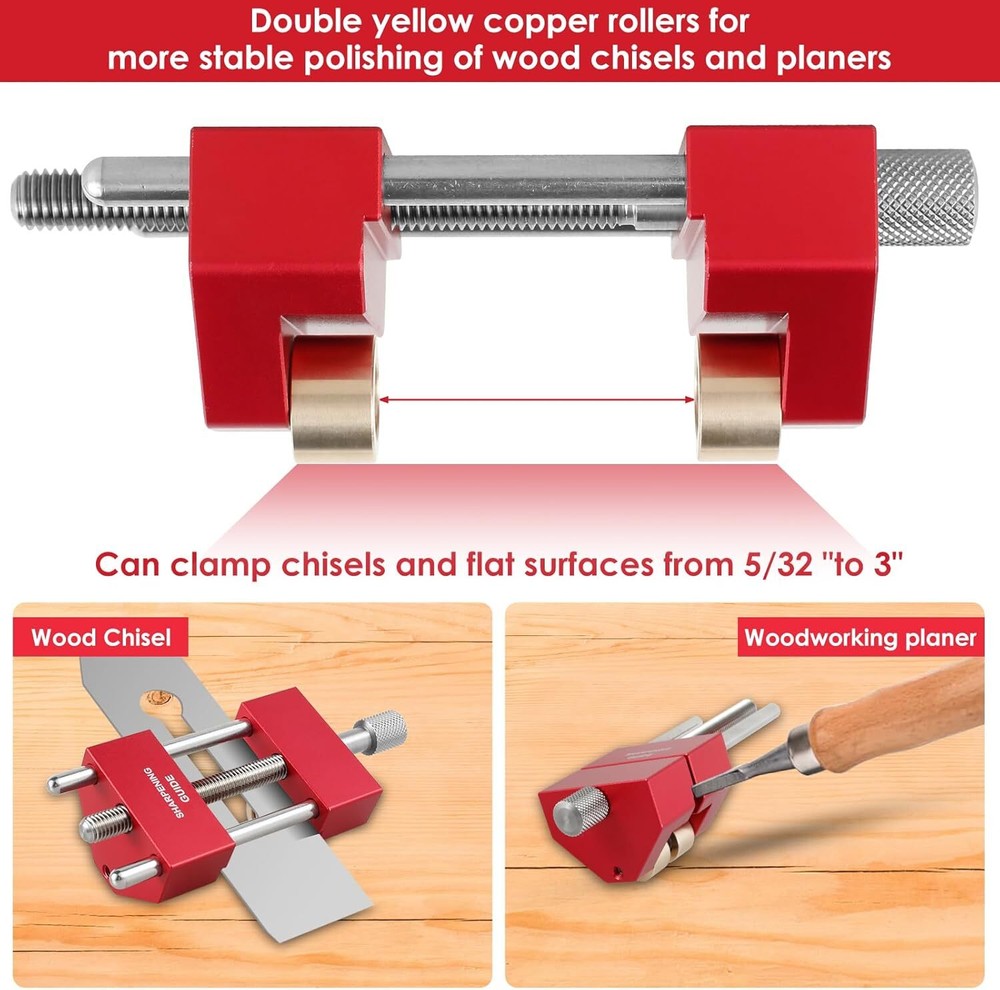 Precise Chisel Sharpening Jig Kit Honing for Woodworking Chisels