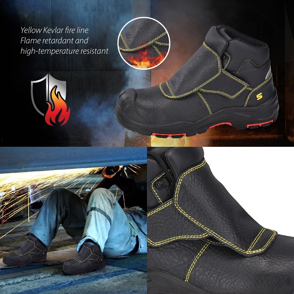 Welding Boots for Men-Toe Safety Fire Resistant 300C Anti-nail and Electric Safe