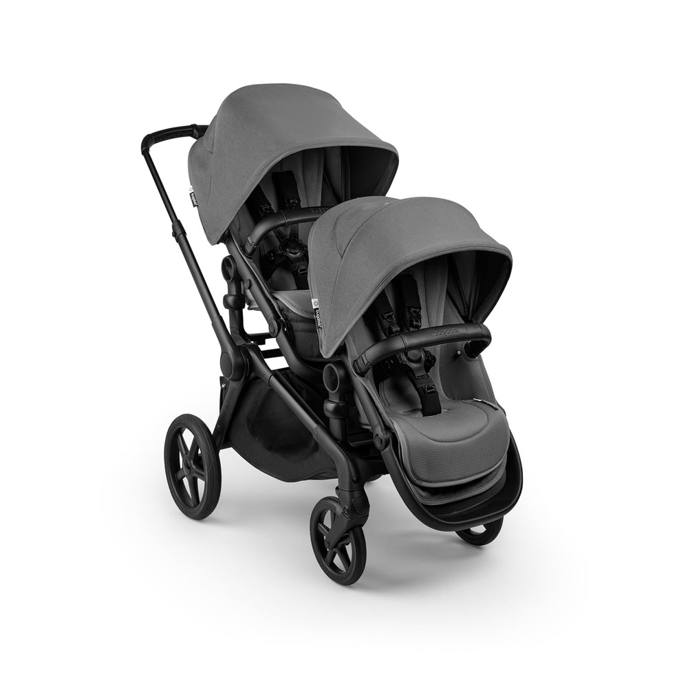 Kangaroo Double Stroller Seat - Moon Grey | Reversible & Adjustable Features