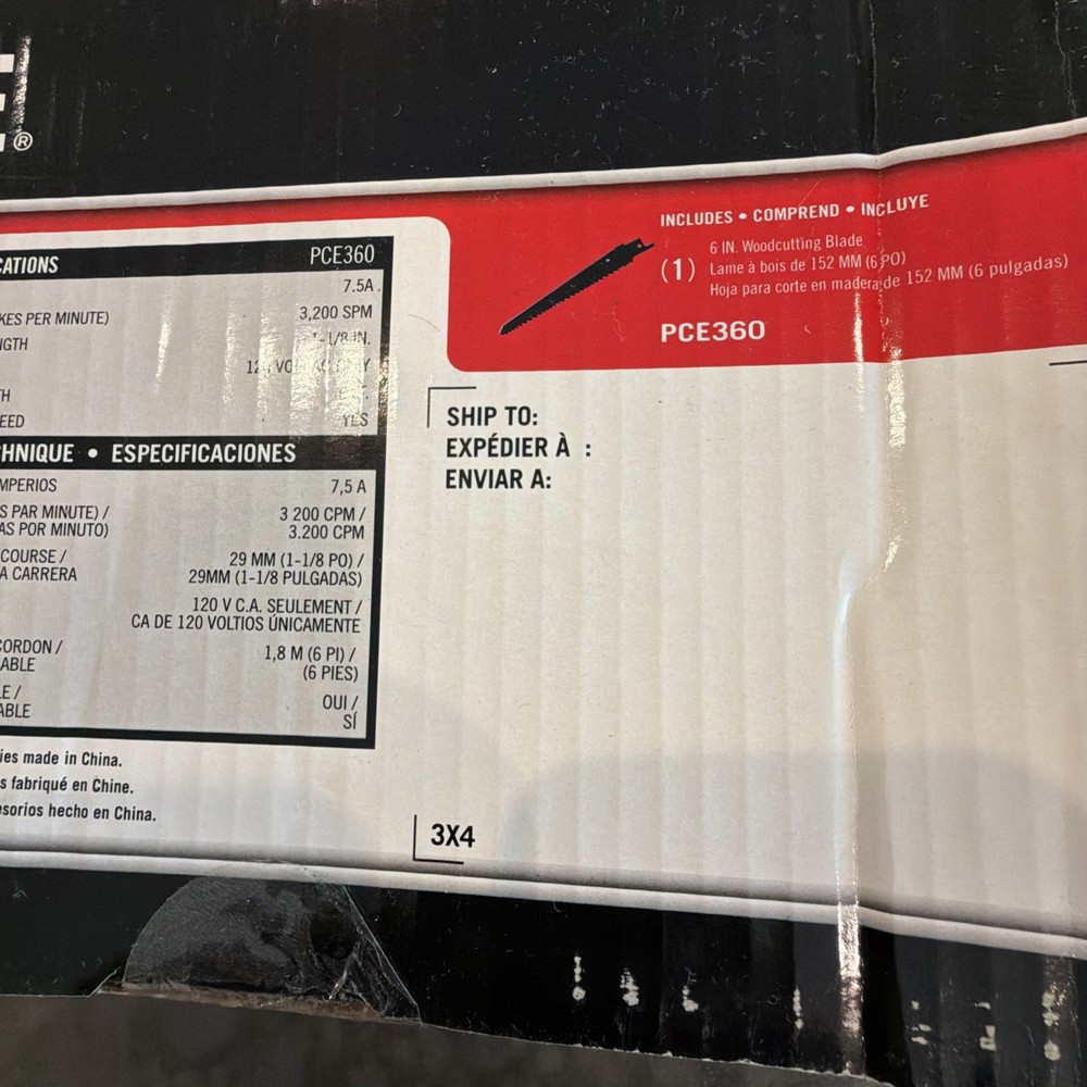 Porter Cable 7.5Amp Variable Speed Reciprocating Saw