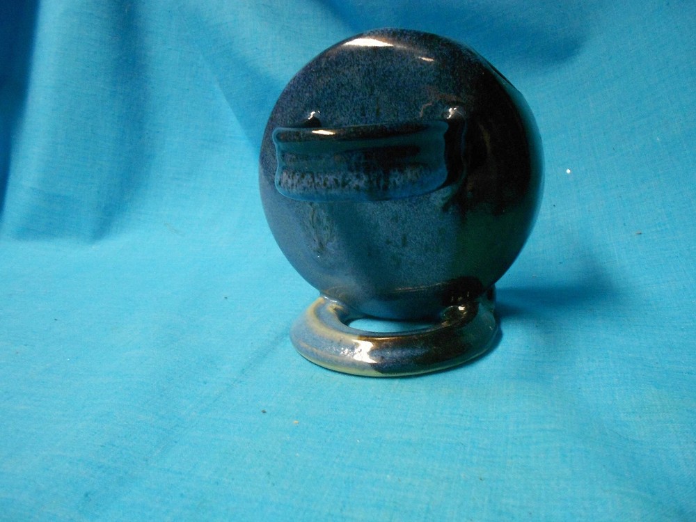 Pottery Handmade Blue Stoneware Toothbrush Toothpaste Holder Kids