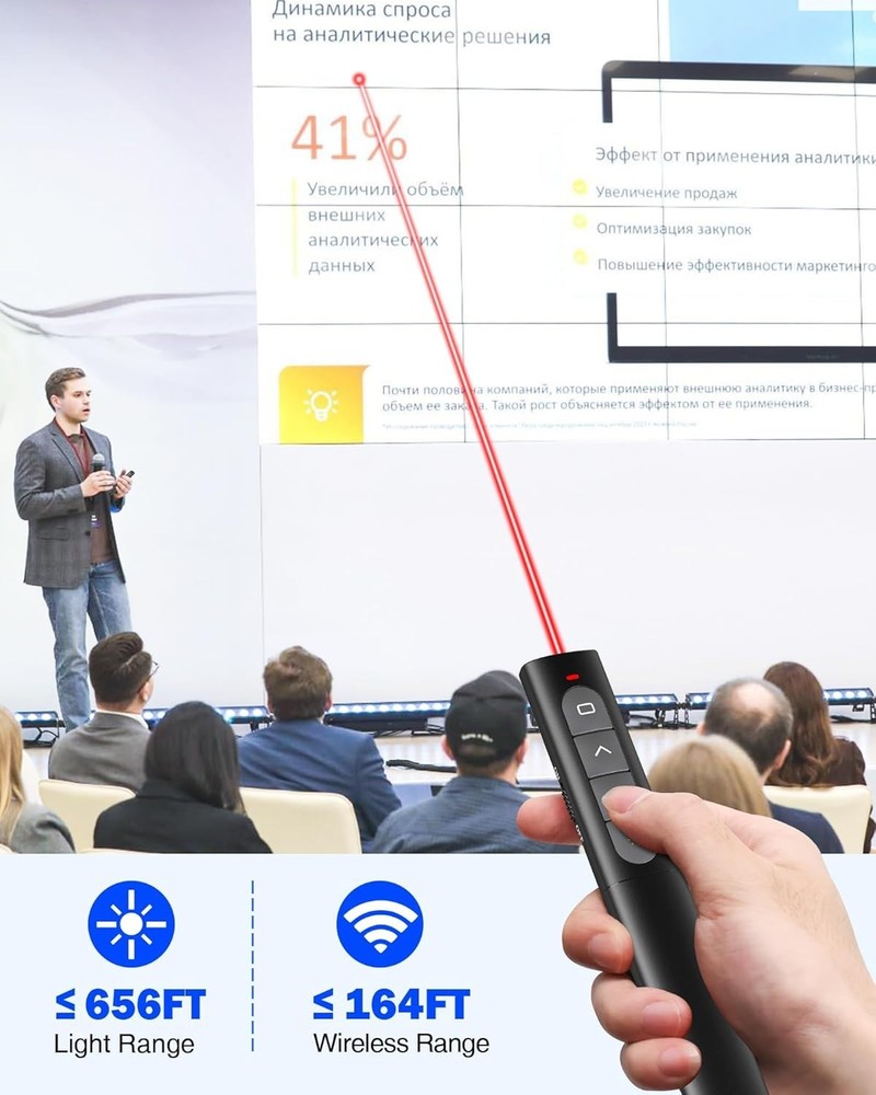 USB Type C Presentation Clicker with Red Light Presenter Remote Pointer *NOB