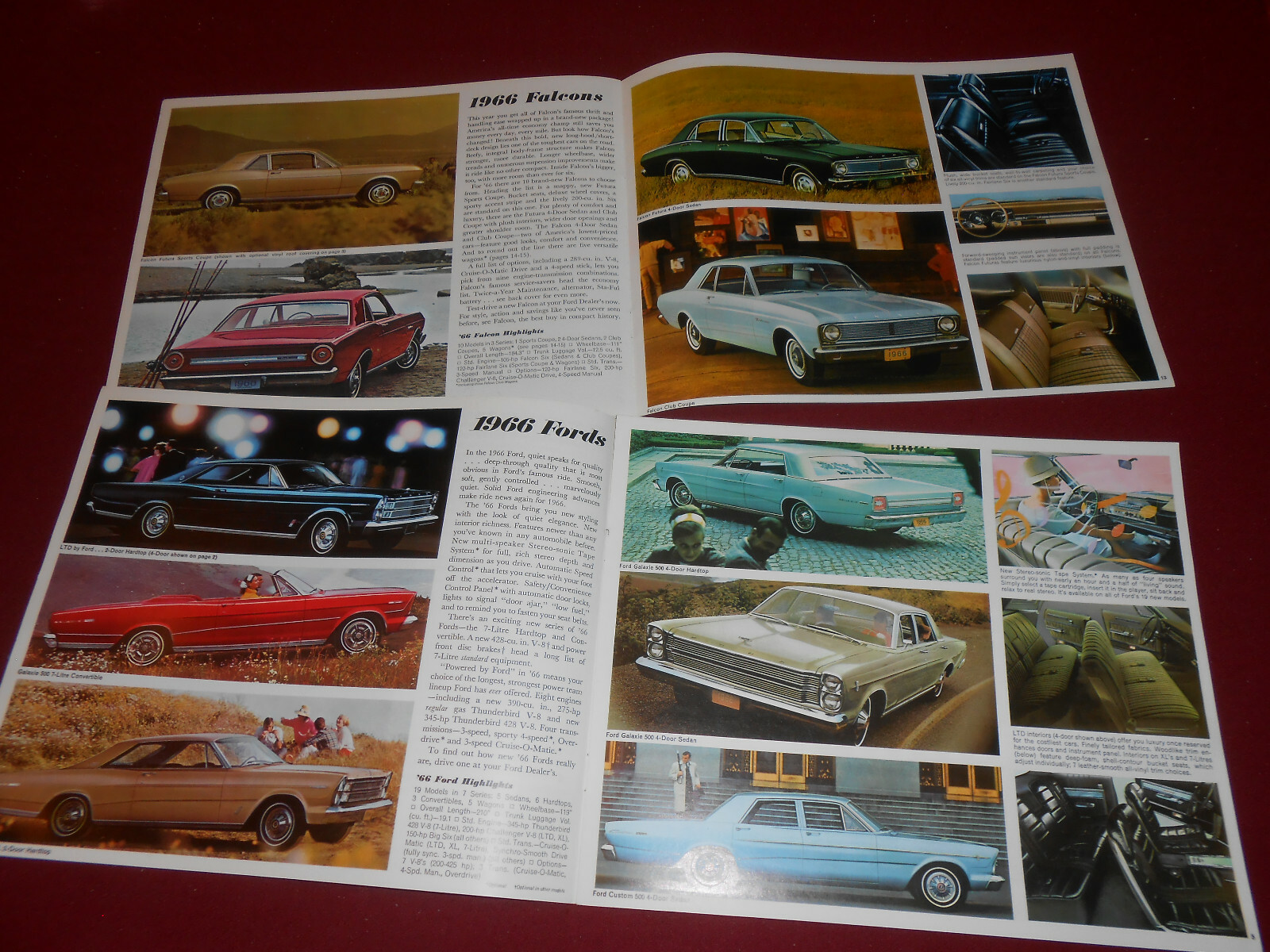 1966 FORD BROCHURE MUSTANG FAIRLANE T-BIRD FALCON Etc. 16 p. '66 SALES CATALOG