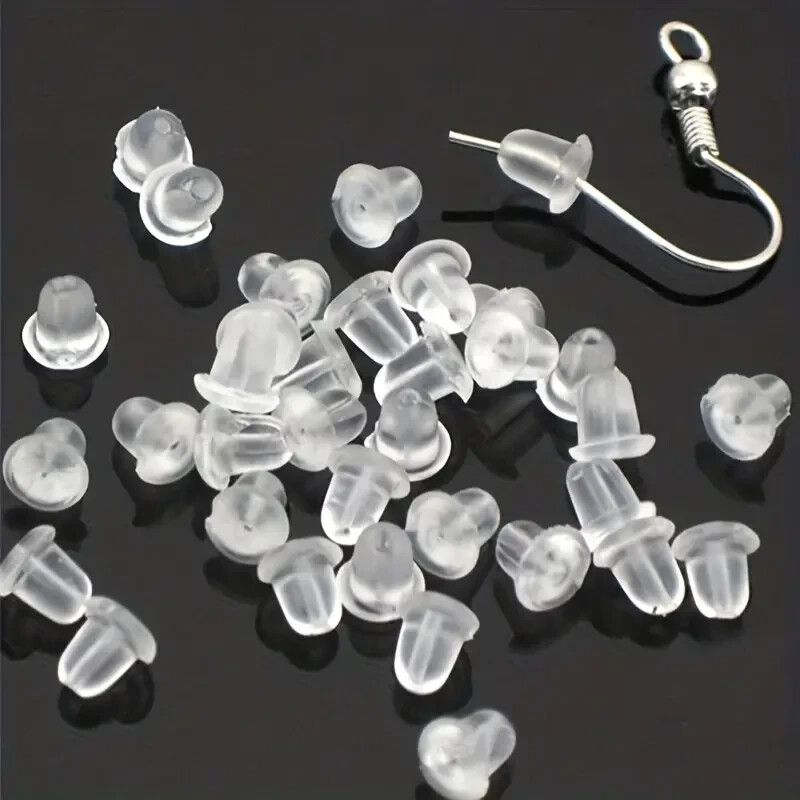 10pcs silicone rubber earring back stoppers for secure earring lock accessories