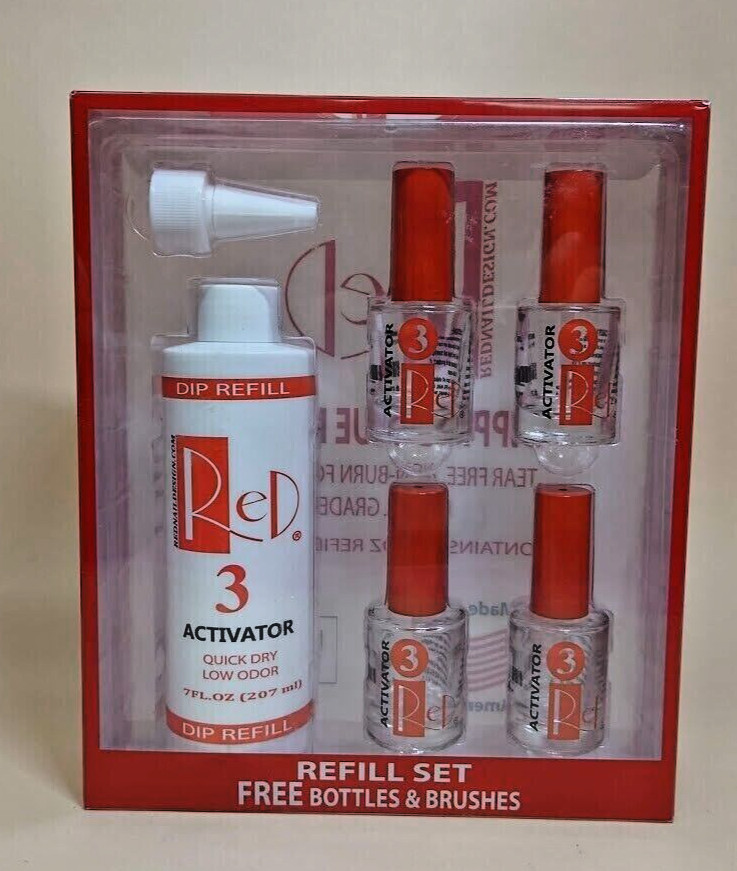 RED Dipping Activator (#3) Refill Kit 7 oz + 4 empty bottles