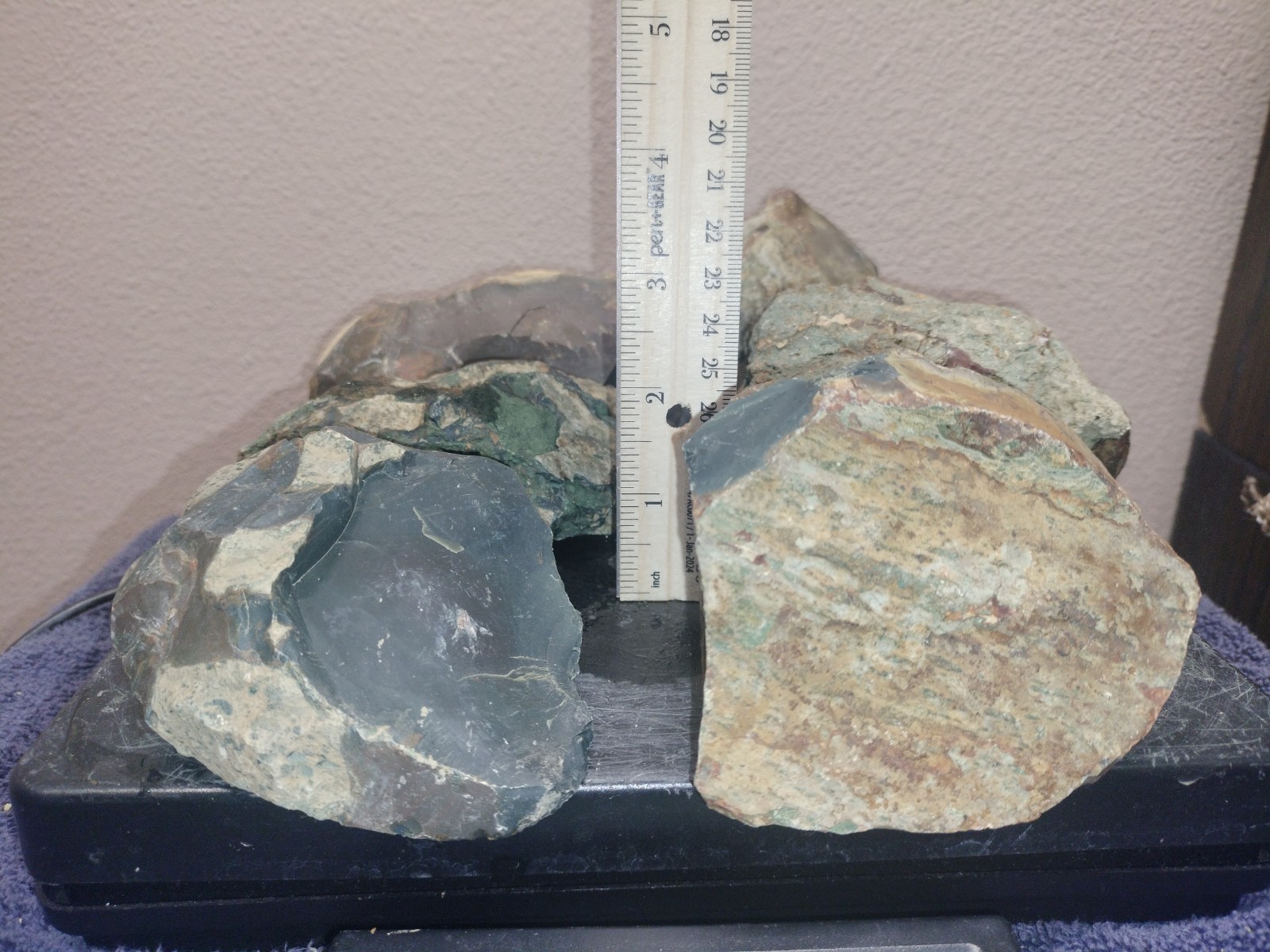 7.3LB ORBS Blue Mountain Picture Jasper Rough 6pc Lot #26