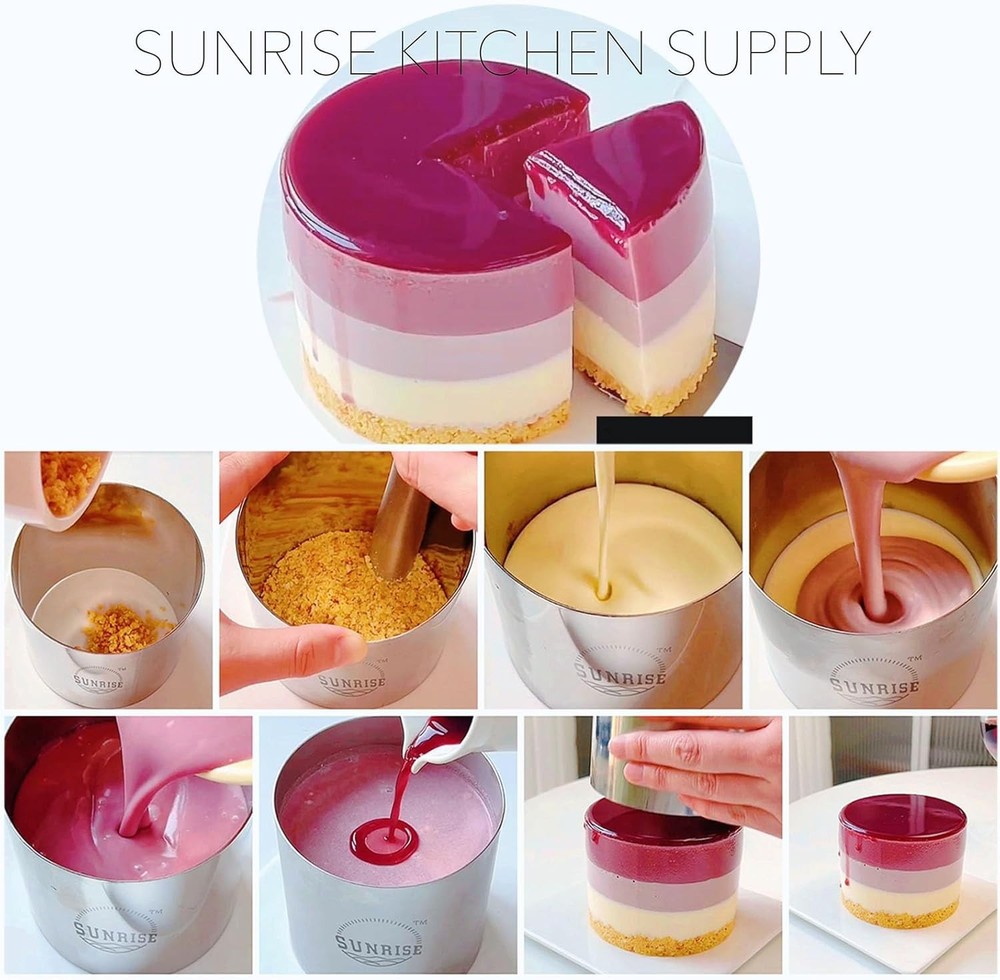 Versatile 4-Pack Stainless Steel Plating Forms - 3" Diameter for Desserts