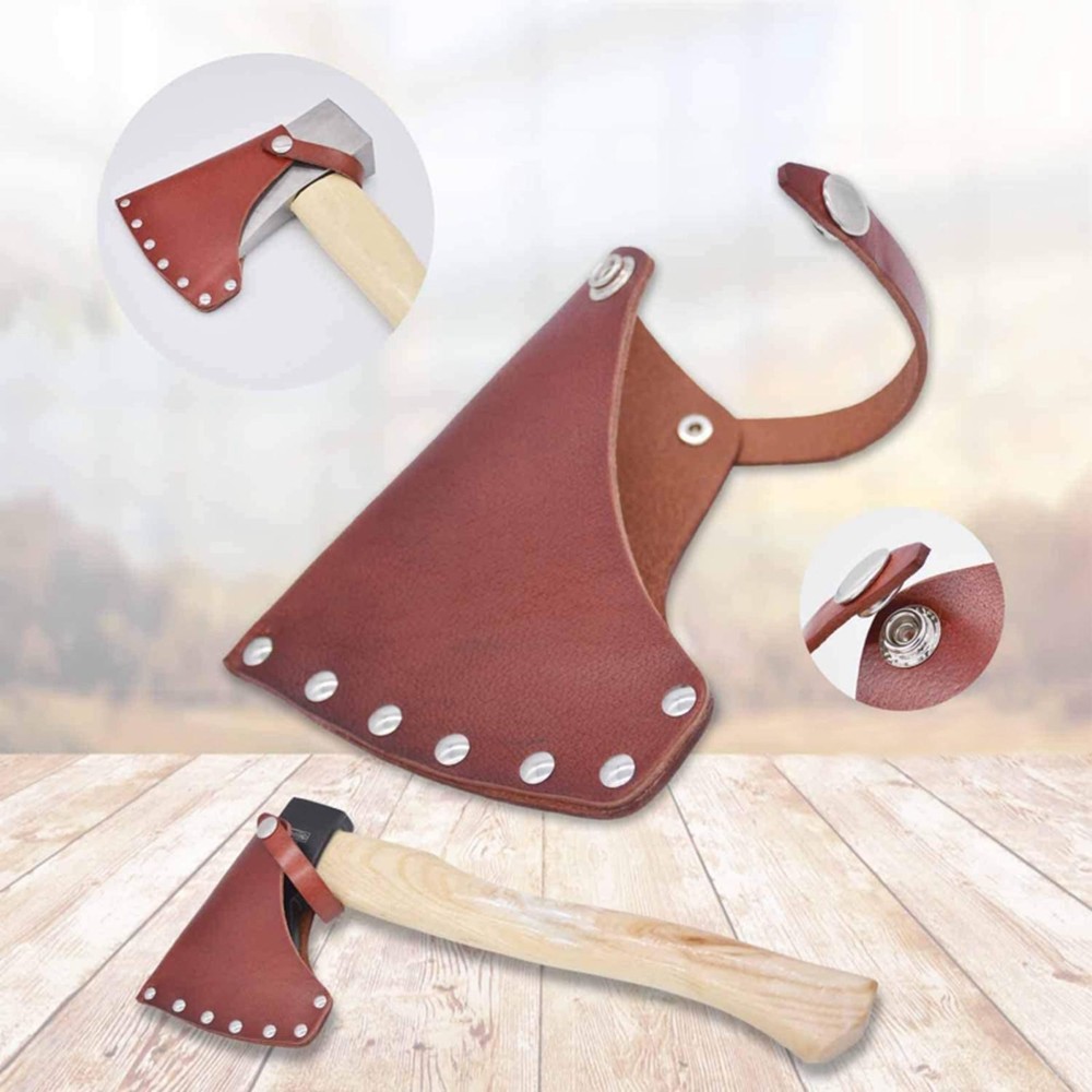 Leather Axe Head Sheath/axe Case/blade Protect Cover Brown02