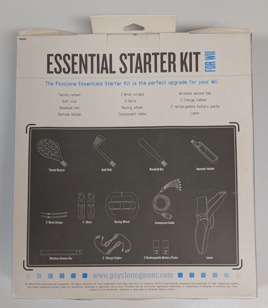 Psyclone Essentials Kit Starter Pack for Nintendo Wii Games CIB