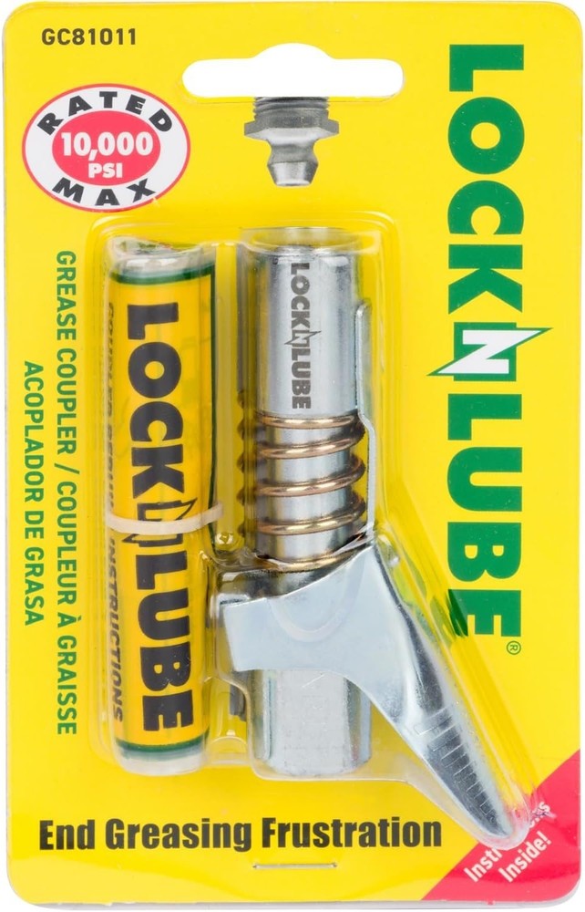 Ultimate Locking Grease Coupler with Spare Kit - 10,000 PSI Compatibility