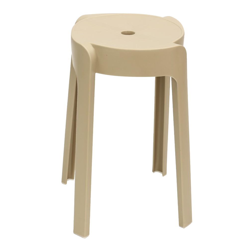 Plastic Stool Counter Kitchen Stools 18'' Set of 4 Backless Stackable Bar Stools