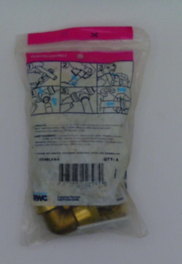 (PACK OF 4) SharkBite 1/2" X 1/2"- 90 Degree Elbow Push to Connect Brass Fitting