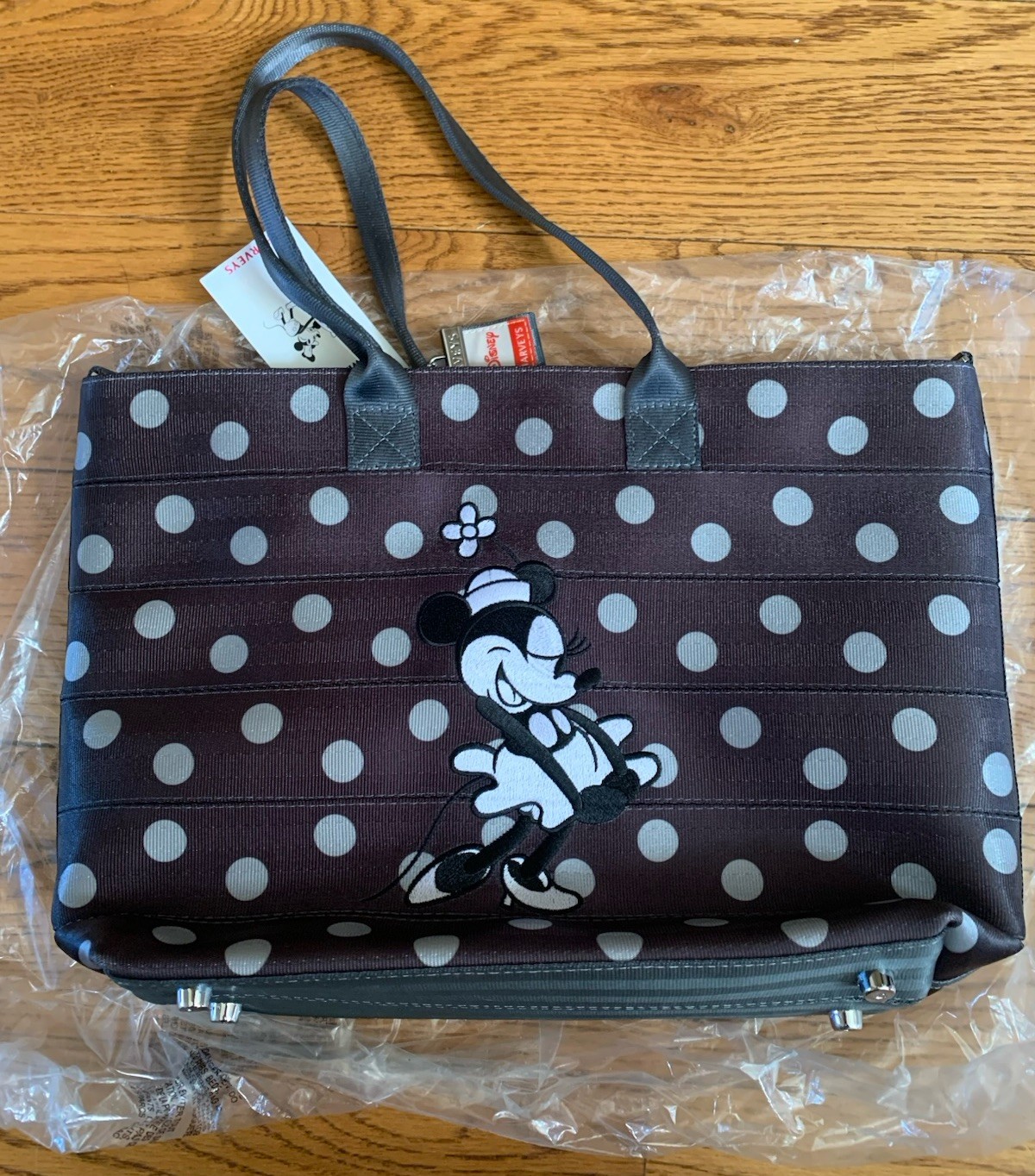 NEW Harveys Steamboat Willie Mickey & Minnie Medium Double Sided Tote Bag SIGNED