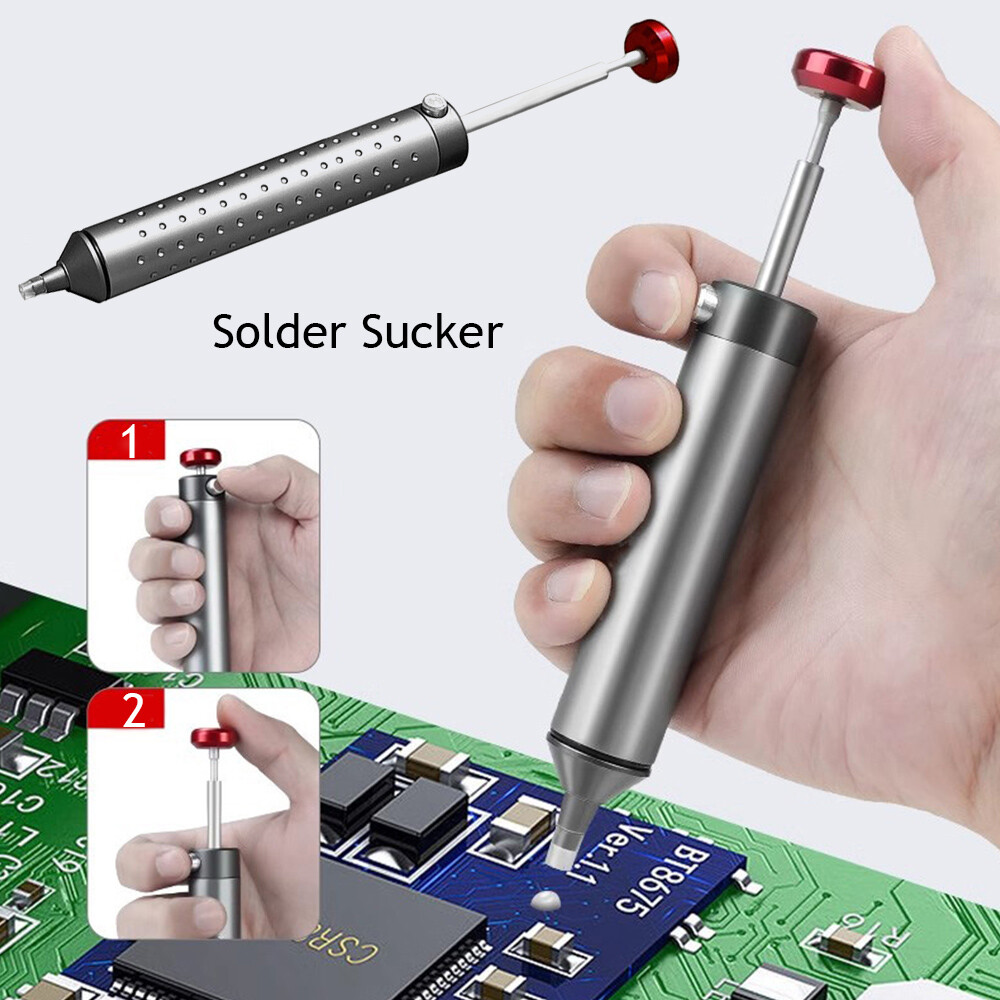 Engineer Solder Sucker Desoldering Pump Silicone Nozzle Portable Replaceable☾ а