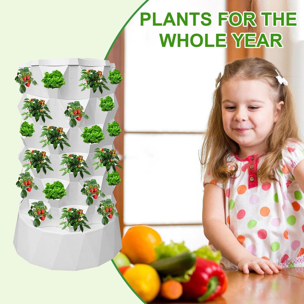 Hydroponic Tower Garden 48 Slots Hydroponic Fruit Tower Layered Hydroponic smart
